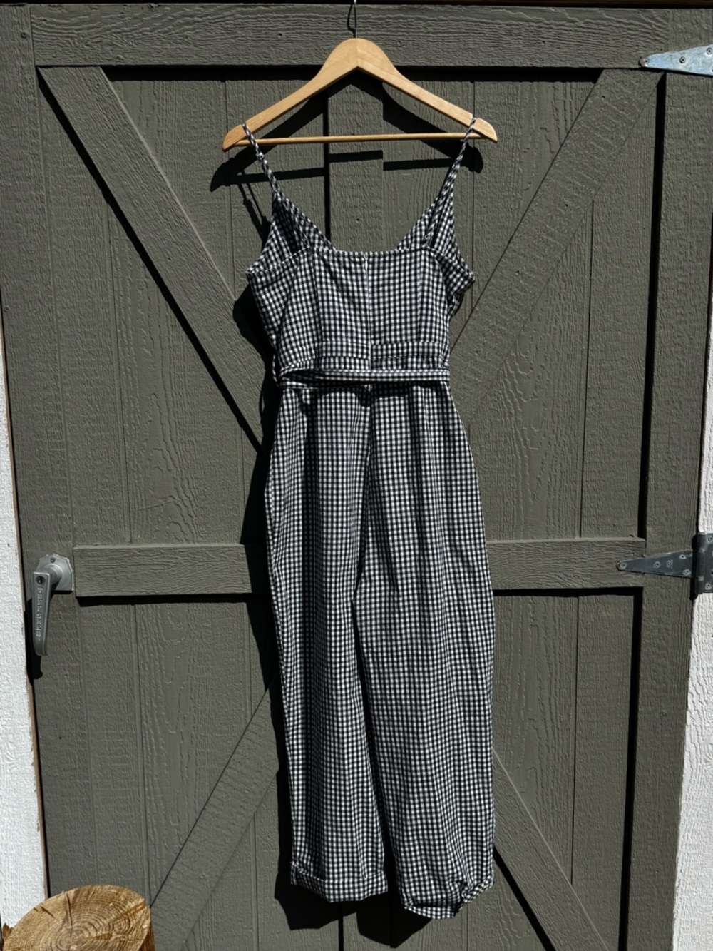 Bohme Black & White Gingham Sleeveless Wrap Dress with Tie Waist size M - Picture 5 of 7